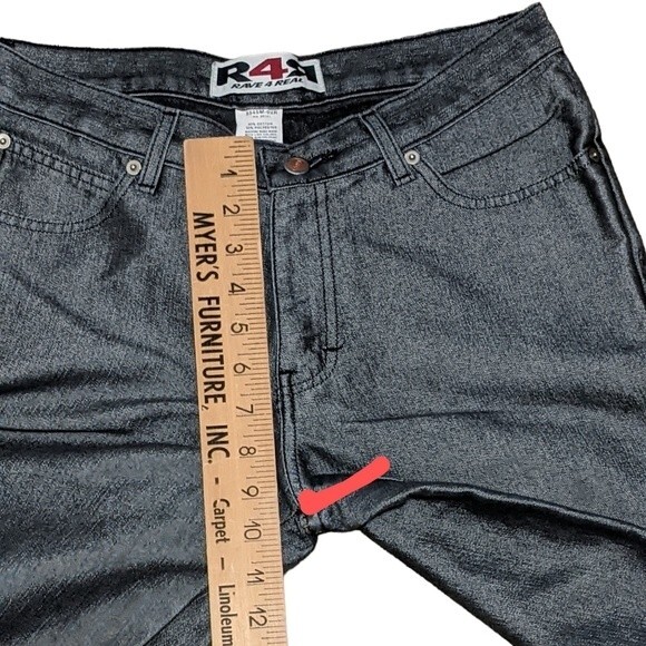 R4R Rave 4 Real shimmer metallic like grey Y2K vintage jeans size 11 Junior - Picture 7 of 10